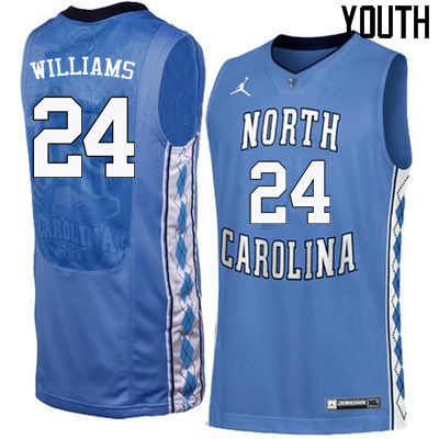 Youth North Carolina Tar Heels #24 Marvin Williams College Basketball Jerseys Sale-Blue